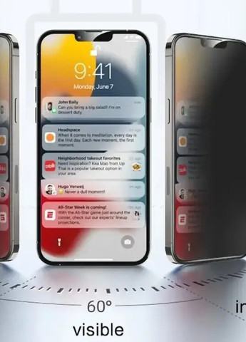 Защитное стекло Антишпион Premium Apple iphone 12/12 pro (259830100)