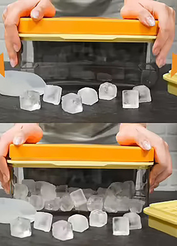 Лоток для заморозки 48 кубиків льоду з кришкою, виштовхувачем, кошиком та совком 28х12.5х9 см Kitchen Master (274060137)