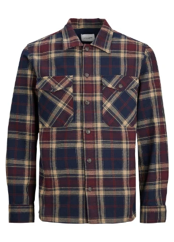 Сорочка демісезон,синій-бордовий в клітку,JACK&JONES Jack & Jones (274232539)
