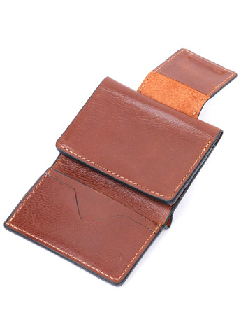 Невеликий гаманець з натуральної шкіри в три додавання 11662 Коричневий Grande Pelle (267932213)
