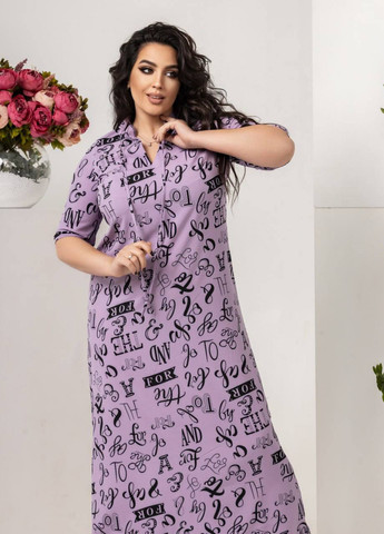 Фіолетова жіноча сукня колір лаванда з написом р.48/50 431660 New Trend