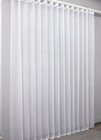 Тюль готовий пошитий білий однотонний льон на тасьмі, висота 260 см, ширина 250 см No Brand (258655930)