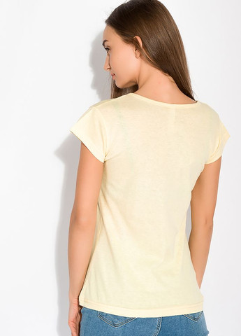 Желтая летняя футболка с надписями на груди (желтый) Time of Style