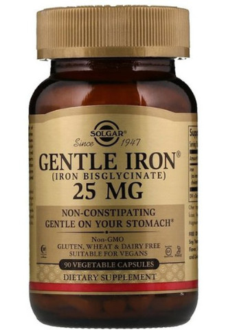 Gentle Iron 25 mg 90 Veg Caps SOL-01249 Solgar (256719158)