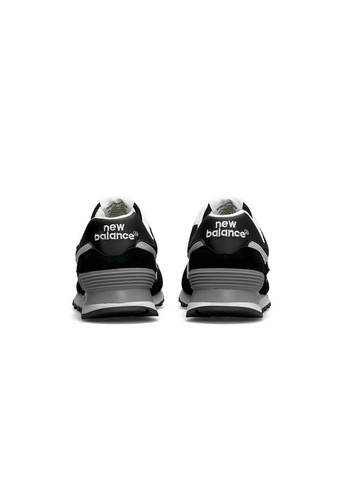 Черные демисезонные кроссовки мужские, вьетнам New Balance 574 Full Suede Black White