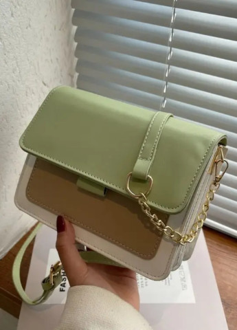 Жіноча класична сумочка через плече крос-боді хакі оливкова зелена No Brand (257007434)
