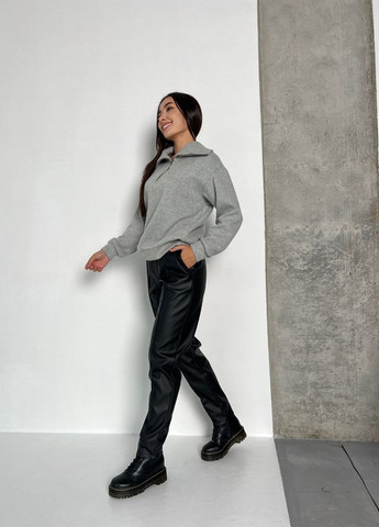 Женские брюки из экокожи на флисе No Brand (276003389)