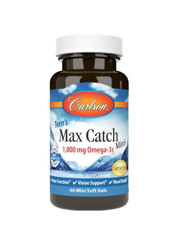Teen's Max Catch Minis 60 Soft Gels Carlson Labs (258646290)