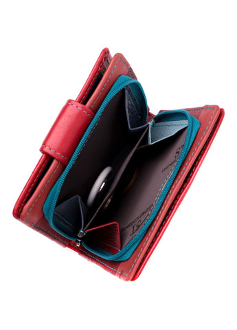 Жіночий вертикальний компактний гаманець із натуральної шкіри 19437 Червоний st leather (277980522)