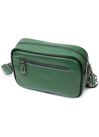 Интересная кожаная сумка с переплетами для стильных женщин 22410 Зеленая Vintage (276457618)