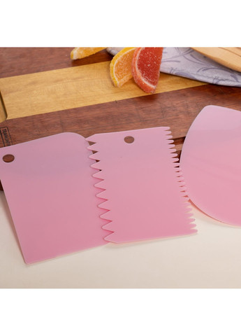 Набор кондитерских шпателей скребков для моделирования мастики и украшения тортов, кексов (3 штуки) Kitchen Master (265535799)
