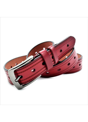 Женский кожаный ремень Weatro 3,3х110-115 см Красный lmn-zh-33k-024 Le-Mon (272596226)