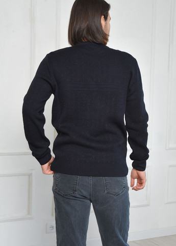 Темно-синий зимний свитер мужской темно-синего цвета пуловер Let's Shop