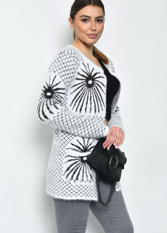 Кардиган жіночий з ангори біло-чорного кольору розмір 42-46 Let's Shop (275094896)
