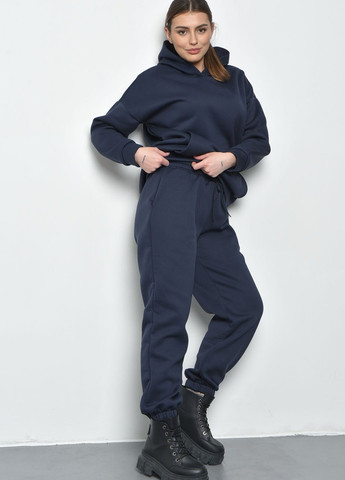 Спортивний костюм жіночий на флісі темно-синього кольору Let's Shop (271813348)
