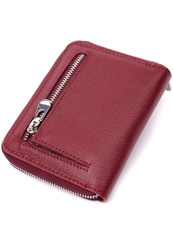 Кожаный кошелек для женщин на молнии с металлическим логотипом производителя 19485 Бордовый st leather (277980476)