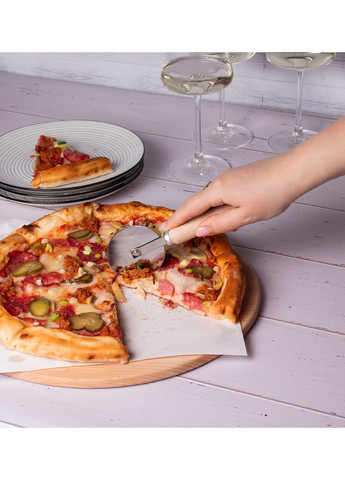 Нож колесо для пиццы роликовый с деревянной ручкой 17.5 см Kitchette (275104154)