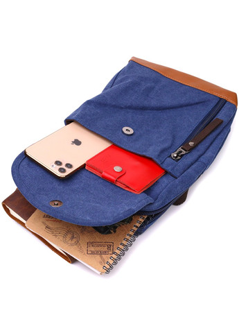 Сучасний рюкзак для чоловіків із щільного текстилю 22184 Синій Vintage (267925316)