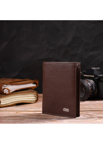 Чоловічий сучасний гаманець вертикального формату з натуральної шкіри 21756 Коричневий Canpellini (259873955)