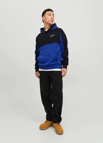 Худи флис,синий-черный,JACK&JONES Jack & Jones (274235320)
