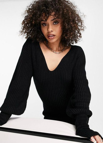 Чорна плаття светр з обʼємними рукавами Brave Soul