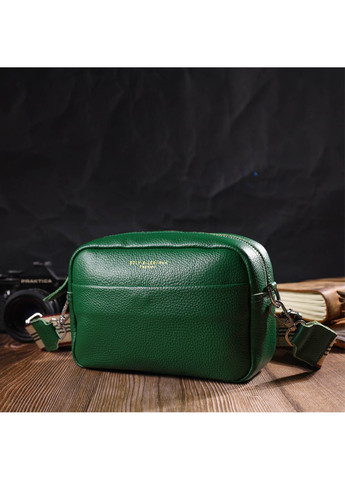 Современная женская сумка на плечо из натуральной кожи 22120 Зеленая Vintage (260359810)