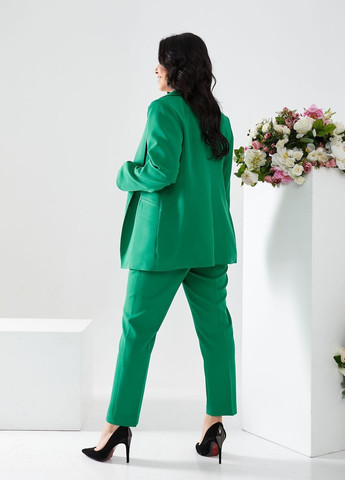 Женский брючный костюм цвет зеленый на подкладке р.2XL 439991 New Trend (260790218)