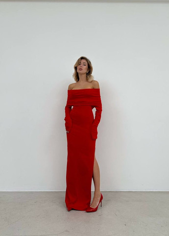 Красное женское платье микродайвинг No Brand