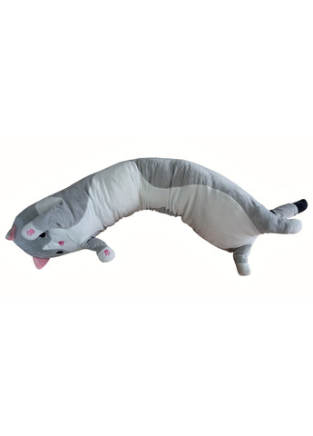 Кот батон мягкая игрушка антистресс подушка плюшевый котик обнимашка 50 см серый No Brand (264834478)