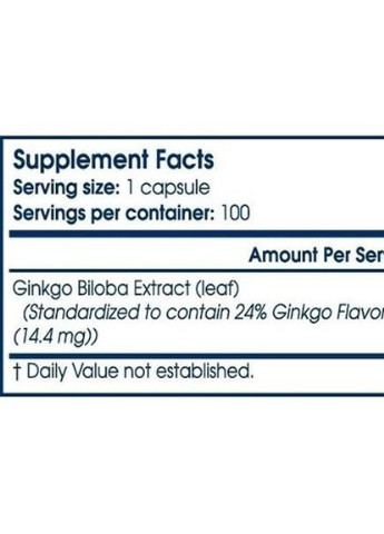 Ginkgo Biloba 100 Caps Scitec Nutrition (256726018)