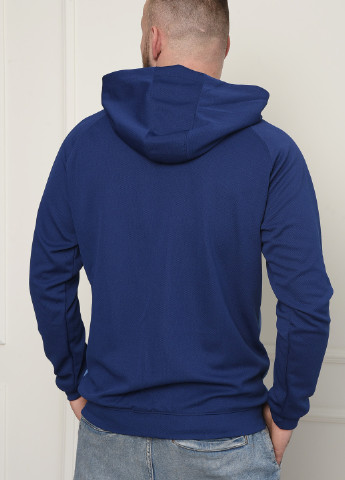 Спортивная кофта мужская с капюшоном синего цвета с голубыми вставками Let's Shop (256746937)