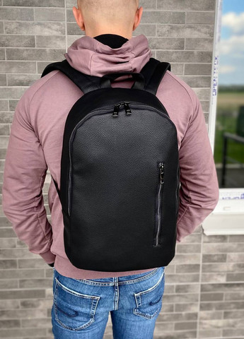 Мужской черный рюкзак портфель экокожа Nikita Flotar No Brand (258722953)