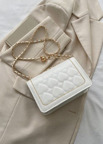 Женская классическая сумка кросс-боди на цепочке белая No Brand (273232532)