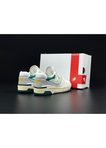 Білі Осінні чоловічі кросівки білі з жовтим\зелені «no name» New Balance 550
