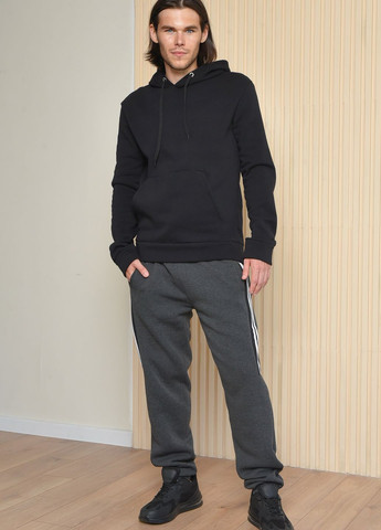 Спортивні штани чоловічі на флісі темно-сірого кольору Let's Shop (264826401)