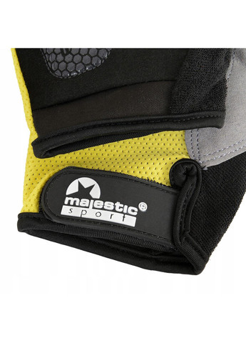 Велорукавички без пальців M-CG-GB-L (L) Black/Yellow Majestic Sport (258019274)