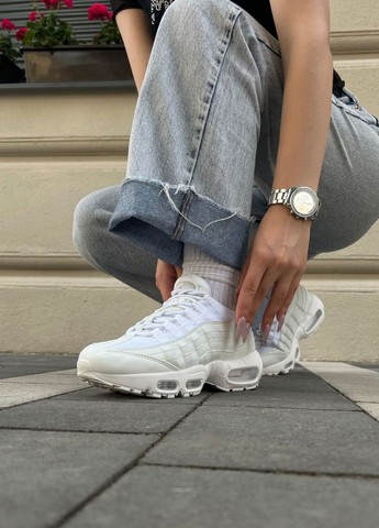 Белые демисезонные кроссовки женские, вьетнам Nike Air Max 95 White