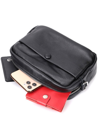 Женская сумка из натуральной мягкой кожи 22436 Черная Vintage (276457615)