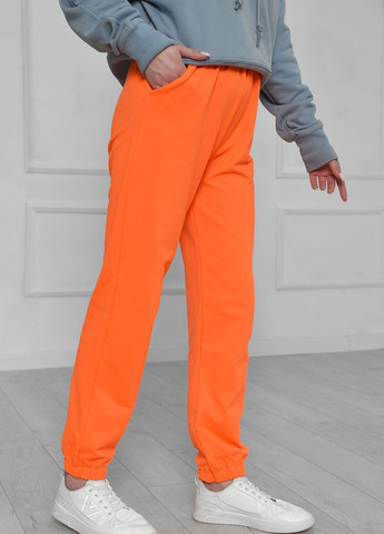 Спортивные штаны женские ярко-оранжевого цвета Let's Shop (266901133)