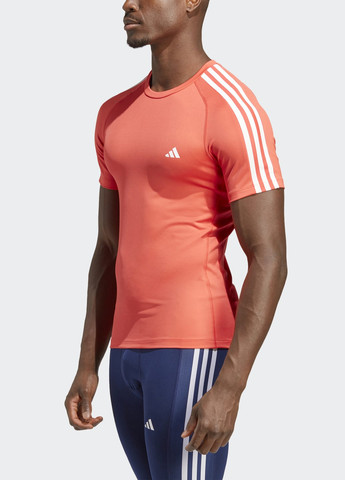 Красная футболка для тренировок techfit 3-stripes adidas