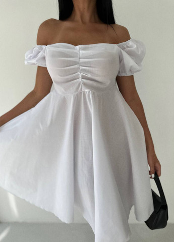 Белое повседневный платье катонове летнее LeVi
