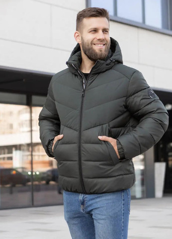 Оливковая (хаки) зимняя зимняя мужская куртка большого размера SK