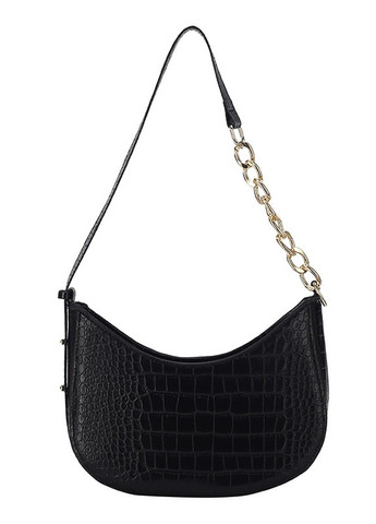 Жіноча сумочка багет рептилія чорна No Brand (259294533)