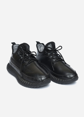 Зимние ботинки женские на меху черного цвета дезерты Let's Shop без декора из искусственной кожи