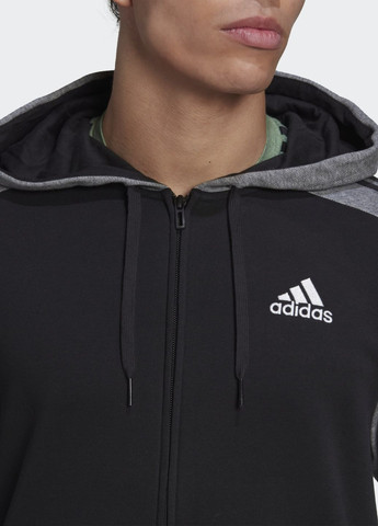 Худи adidas essentials mélange french terry full-zip (270604632)