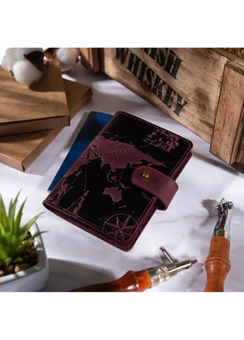 Обложка для паспорта из кожи «7 wonders of the world» PB-03S/1 Shabby Alga Темно-зеленый Hi Art (269089269)