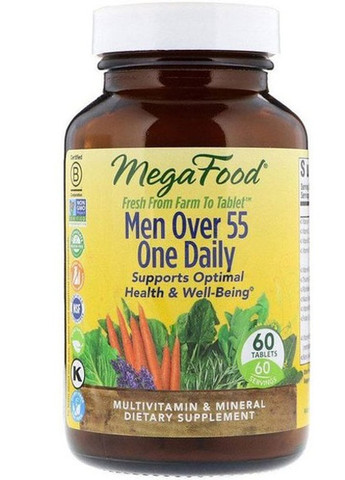 Men Over 55 One Daily 60 Tabs MegaFood (258499232)