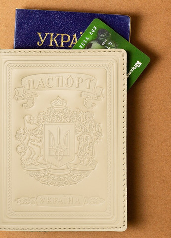 Шкіряна Обкладинка Для Паспорта Villini 003 Глянець Бежевий Martec (259040658)