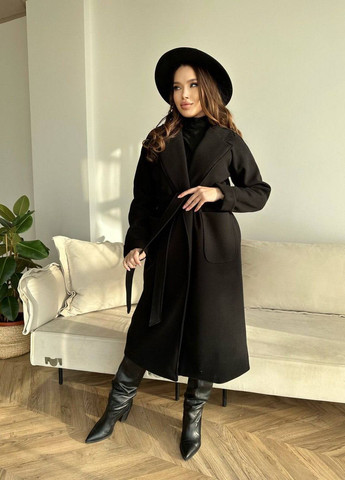 Черное Женское пальто Кашемир No Brand