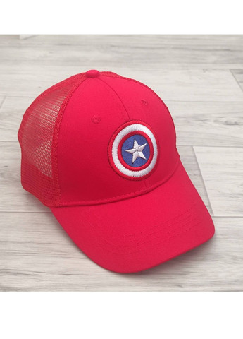 Кепка дитяча бейсболка Капітан Америка з сіточкой Червоний 50-54р (2227) No Brand (260336469)